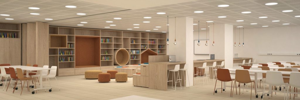 diseño de interior de una biblioteca
